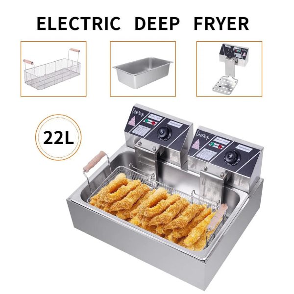 Winado 23.26Qt/22L Large Commercial/Home Commercial Stainless Steel Deep Fryer - Image 4