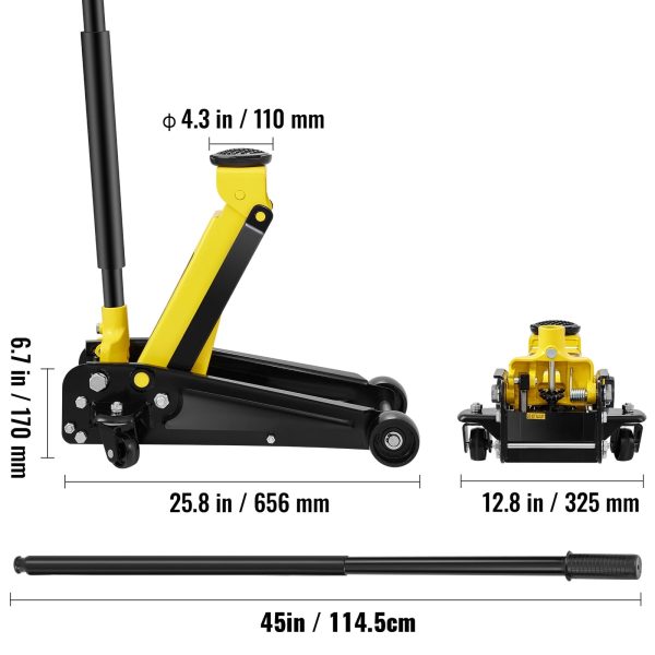 SKYSHALO 6600 lbs 3 Ton Low Profile Floor Jack Hydraulic Single Pump Lifting Capacity for Car, Truck, SUV, Fast Lift - Image 8