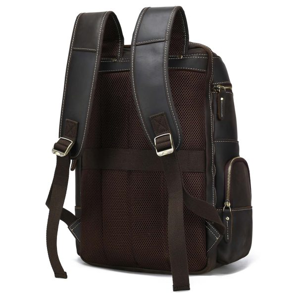 15.6" Full Grain Leather Laptop Backpack - Image 7