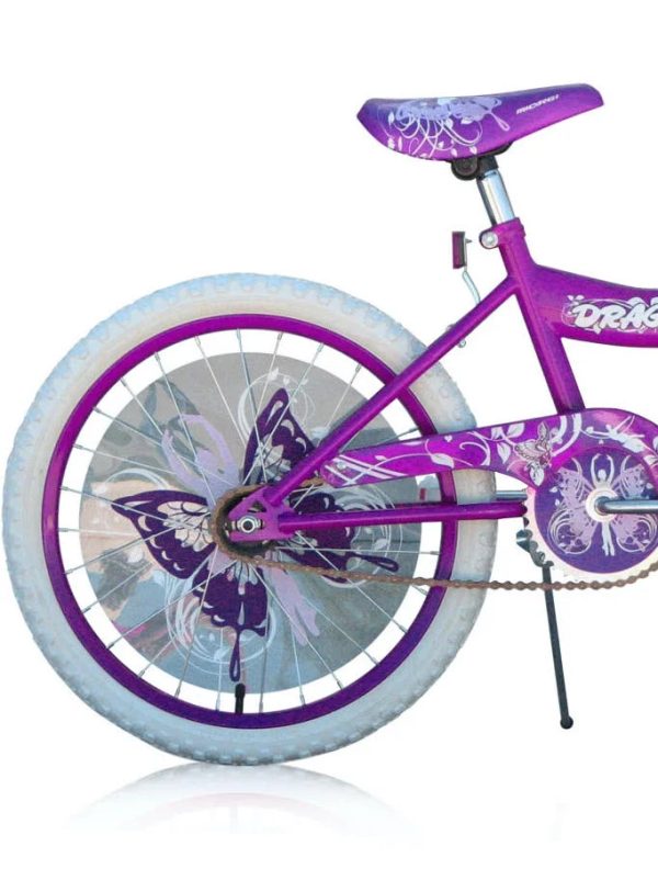 PlayWorld 20" BMX S-Type Frame Bicycle Coaster Brake One Piece Crank Purple Rims White Tire Kid's Bike - Purple - Image 3