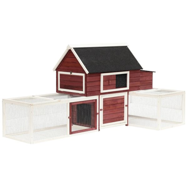 Pawhut Wooden Customizable Backyard Chicken Coop With Nesting Box and Runs, 114" - Image 4