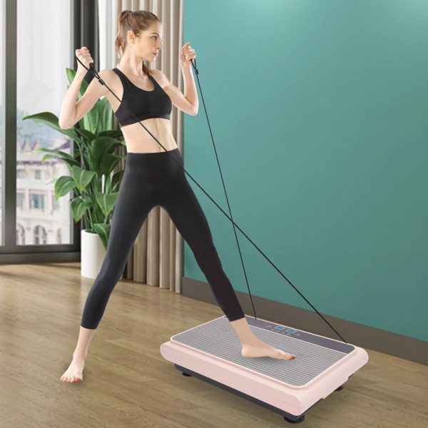 Vibration Plate Exercise Machine, Whole Body Workout Vibration Fitness Platform, Home Weight Loss Recovery Vibration Plate Exercise Machine, Pink - Image 23