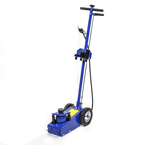 STARK USA 22-Ton Hydraulic Floor Jack Air-Operated Axle Bottle Jack Capacity with (4) Extension Saddle Set Built-in Wheels, Blue