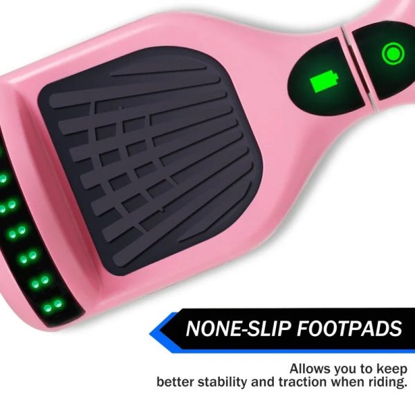 SISIGAD Hoverboard, 10 Mph Max Speed, Hoverboard with Bluetooth and LED lights, 6.5" Self Balancing Electric Hoverboard for Kids Adults Gifts, Pink - Image 4