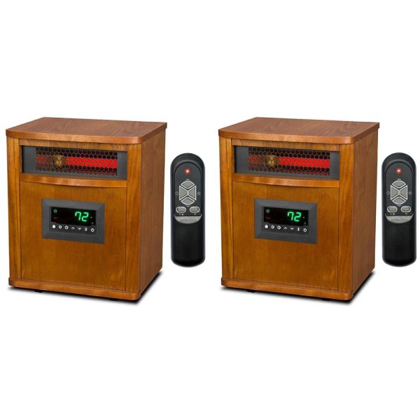 Lifesmart 1500W Electric Infrared Quartz Indoor Space Heater, (2 Pack) - Image 2