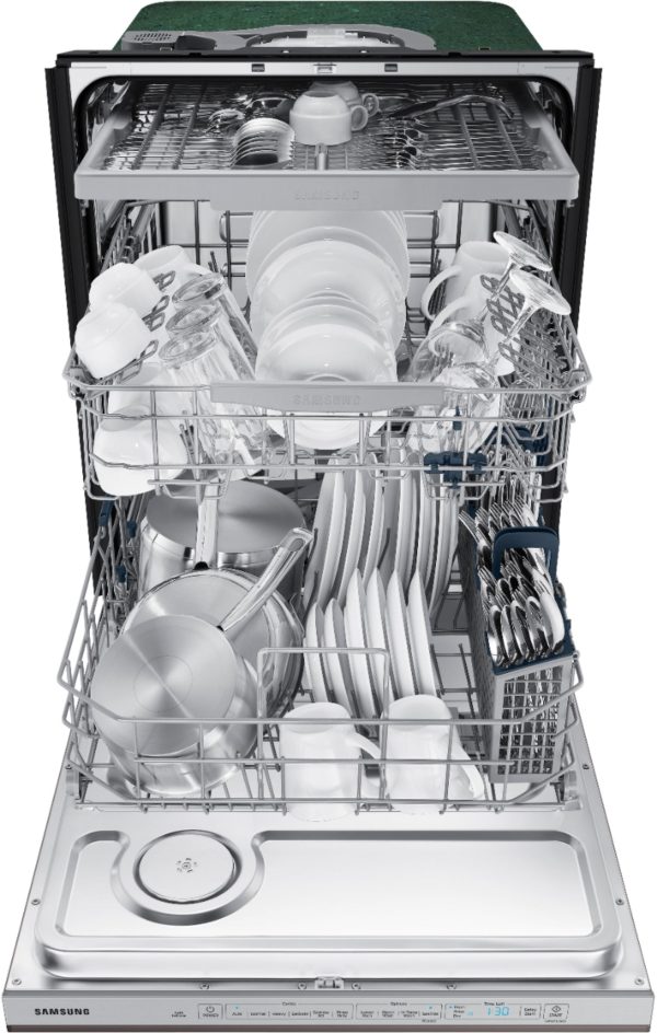 Samsung - StormWash 24" Top Control Built-In Dishwasher with AutoRelease Dry, 3rd Rack, 48 dBA - Tuscan stainless steel - Image 22