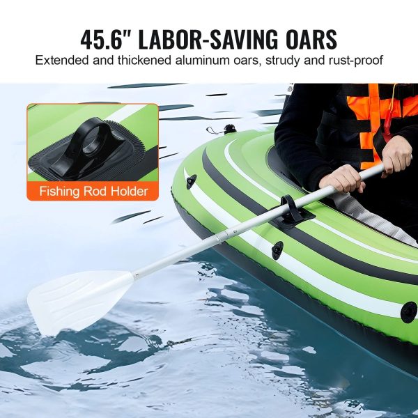 SKYSHALO 2-Person PVC Inflatable Boat with Aluminum Oars and High-Output Pump - Image 6