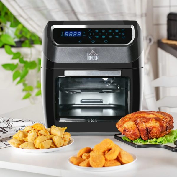 GFVCNIO 12 QT Air Fry Oven 8 In 1 Countertop Oven Combo with Air Fry Roast Broil Bake and Dehydrate 1700W with Accessories and LED Display Black - Image 2