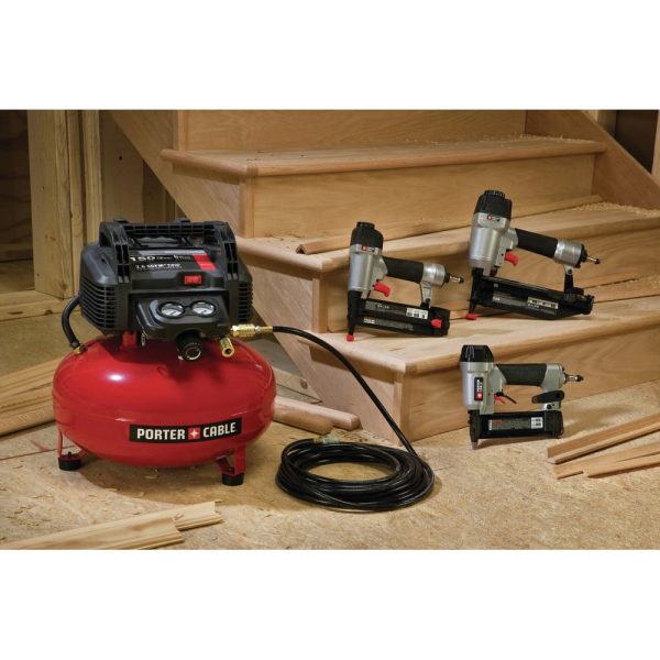 Porter-Cable PCFP3KIT 3-Piece Nailer and 0.8 HP 6 Gallon Oil-Free Pancake Air Compressor Combo Kit - Image 7