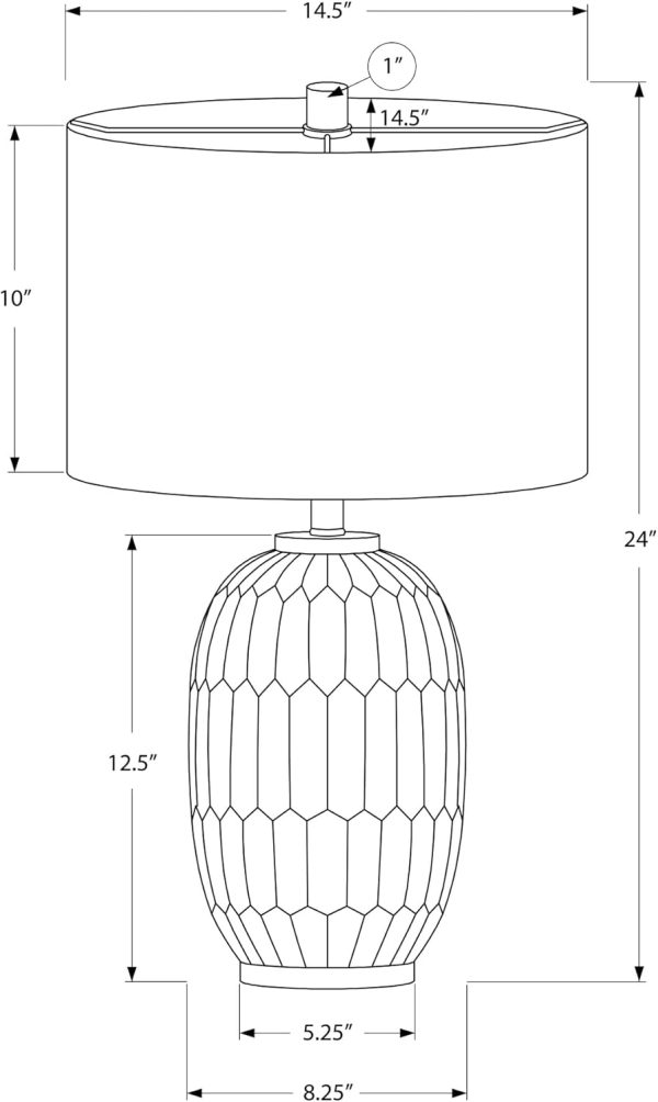 9720 LightingTable Lamp, Cream Resin, Shade, Transitional Lighting-24 H Table, 14.5" L x 14.5" W x 24" H - Image 7