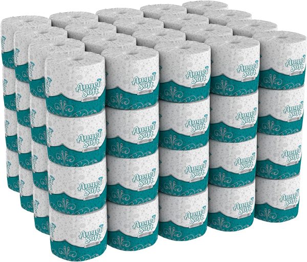 Georgia Pacific Angel Soft ps 16880 White 2-Ply Premium Embossed Bathroom Tissue， 4.05" Length x 4.0" Width (Case of 80 Rolls， 450 Sheets Per Roll)