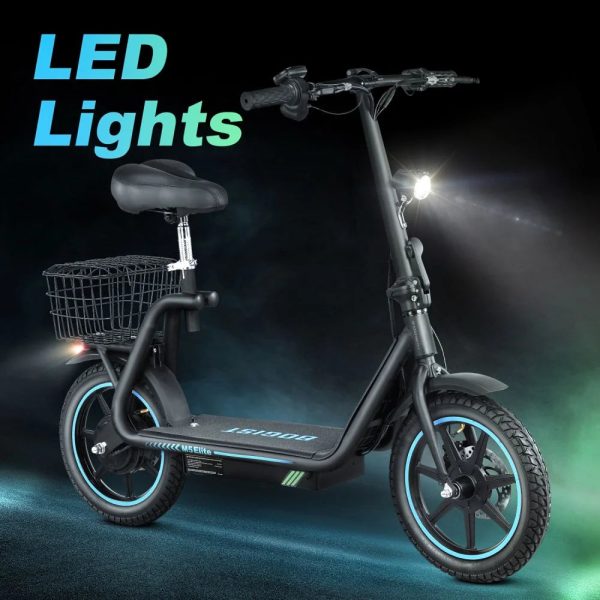 BOGIST Electric Scooter for Adults with Seat, 500W Motor(Peak 800W), 25mph, 45km Range, 48V 13Ah, Electric Bicycle with Basket, BOGIST M5 Elite,Blue - Image 4