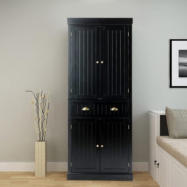 Tangkula Freestanding Cupboard Traditional Adjustable - Image 5