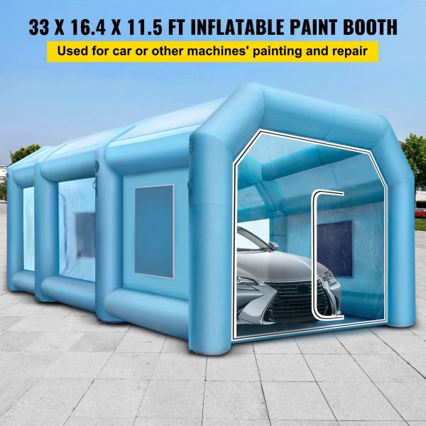 SKYSHALO Inflatable Paint Booth, Inflatable Spray Booth with Filter System Portable, Car Paint Booth for Car Parking Tent Workstation (33x16.4x11.5ft) - Image 2