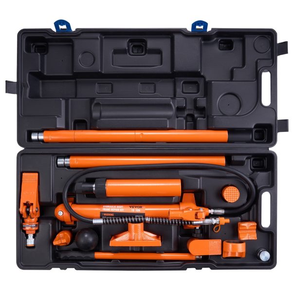 VEVOR 10 Ton Porta Power Kit, Hydraulic Ram with Pump, Car Jack with 4.6 ft/1.4 m Oil Hose, Bent Frame Repair Tool with Storage Case for Automotive, Garage, Heavy Equipment, Mechanic (22046 LBS) - Image 9