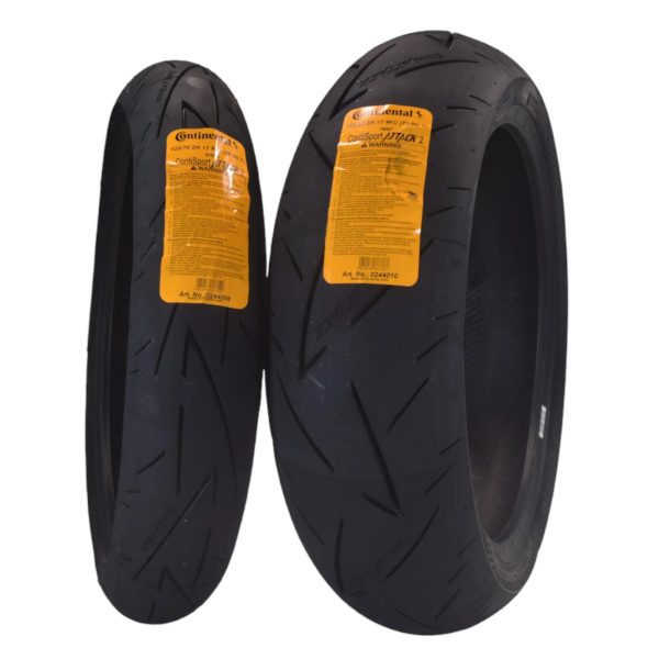 Continental ContiSportAttack 2 120/70ZR17 Front & 180/55ZR17 Rear Sports Motorcycle Tires - High-Performance Grip, Enhanced Stability, and Quick Warm-Up 120/70-17, 180/55-17