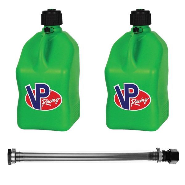 VP Racing Fuels 14 Inch Container Hose & 5 Gallon Fuel Jug, Green (2 Pack)