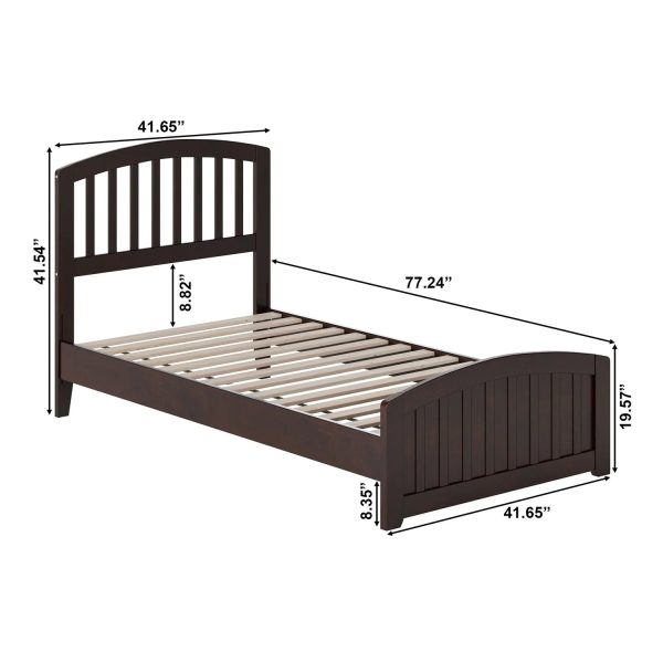 AFI Quincy Twin Solid Wood Low Profile Platform Bed with Matching Footboard, Espresso - Image 5