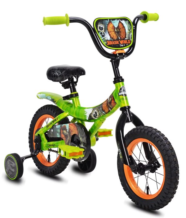 Jurassic World™ 12-inch Raptor Boy's Bicycle with Training Wheel, Green and Orange - Image 2