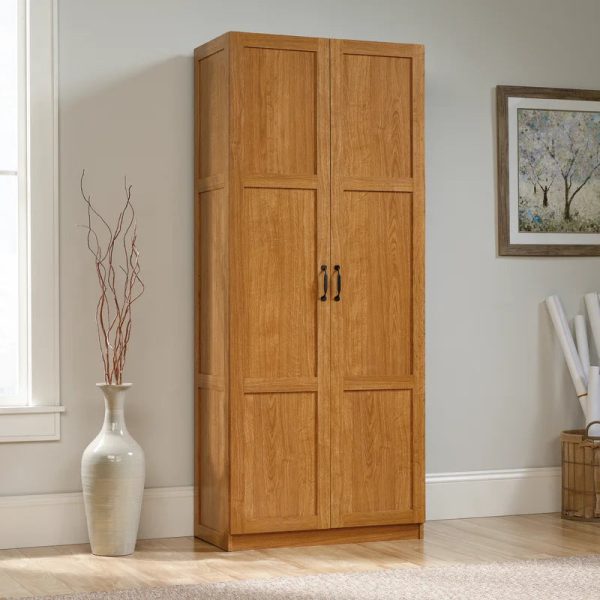 Lark Manor Elborough Manufactured Wood Armoire Highland Oak - Image 13