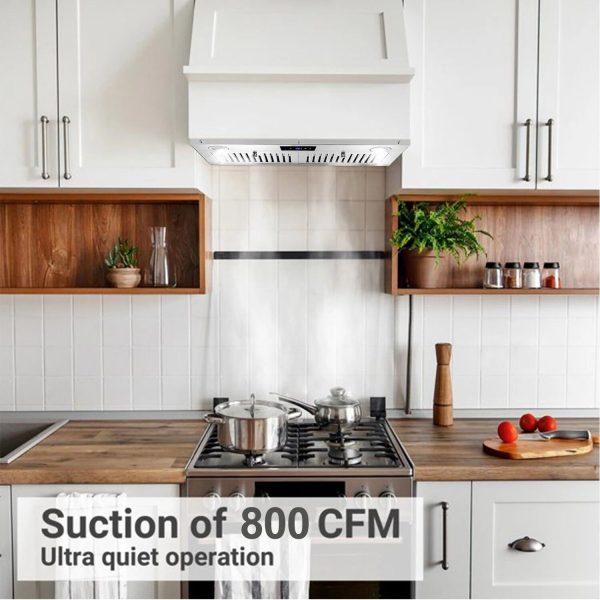 30 inch Built-In Range Hood 800CFM Kitchen Insert Stove Vent 3-Speed Touch Panel - Image 11