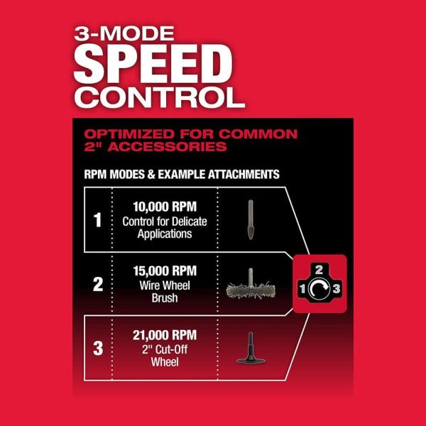 M12 FUEL 12V Lithium-Ion Brushless Cordless 1/4 in. Right Angle and Straight Die Grinder Kit (Tool-Only Kit) 2485-20-2486-20 - Image 10