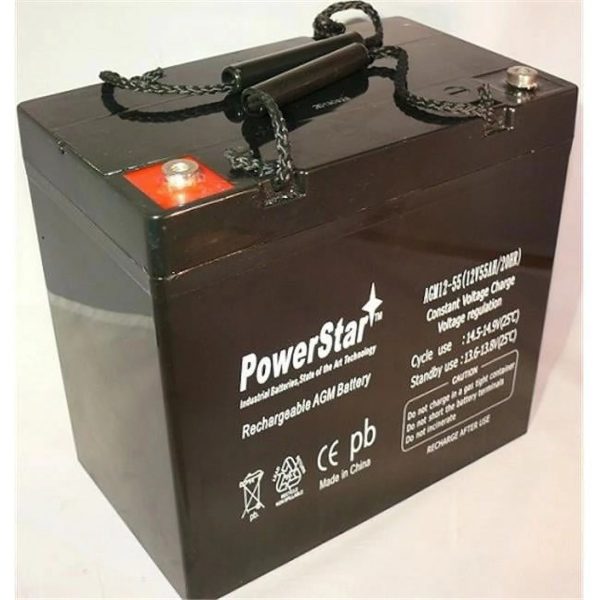 BatteryJack AGM12-55-202 H00255 - BLACK - 00001 Black 12 V 55Ah 1400 Watts NB - T5 High Current Battery Replaces Kinetik HC1200