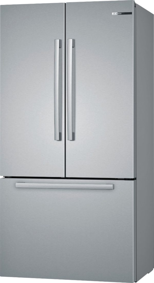 Bosch - 800 Series 21 Cu. Ft. French Door Counter-Depth Smart Refrigerator - Stainless steel - Image 3