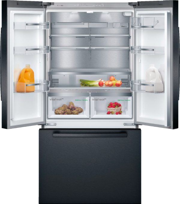 Bosch - 800 Series 21 Cu. Ft. French Door Counter-Depth Smart Refrigerator - Black stainless steel - Image 7