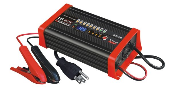 SMART CHARGER VMAXTANKS BC8S1215A 12V 15A 8 Stage Smart Battery Charger/Maintainer Compatible with Land Rover Battery