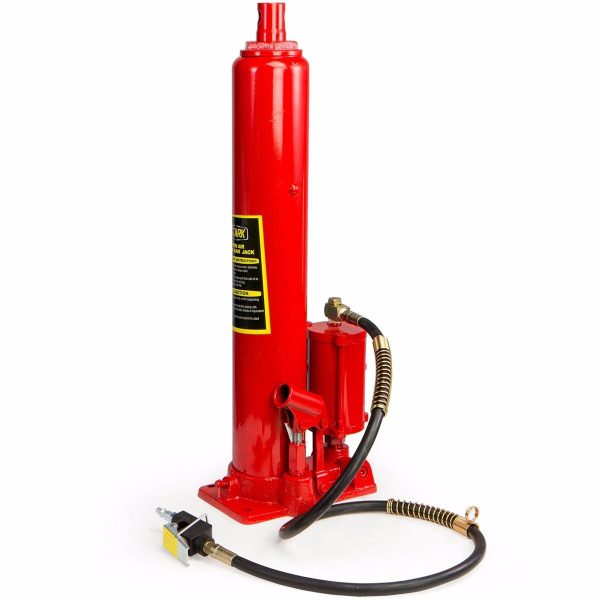 XtremepowerUS 2-in-1 Air/Hydraulic Long Ram Jack Piston Ram 8-Ton Capacity Cherry Crane Shop Engine Hoist Lift, Red - Image 2