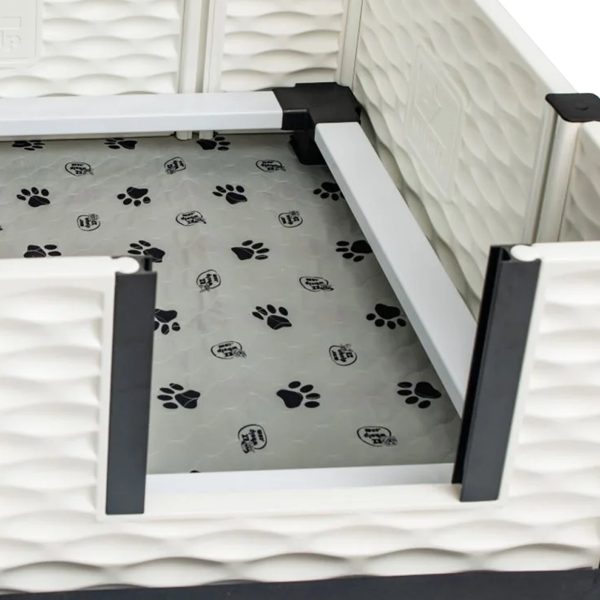 EZclassic 48 x48 Puppy Dog Whelping Box Playpen w/Rails & Liner, Gray(Open Box) - Image 6