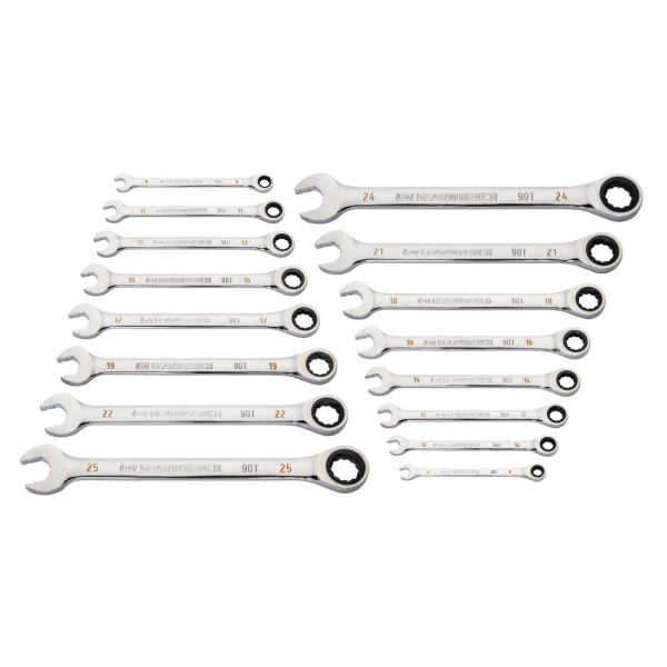 GearWrench 16 Pc. 90T 12-PT Metric Combi Ratchet Wrench Set - Image 2