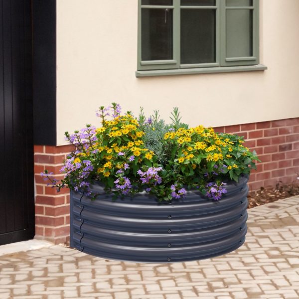 Olle Gardens 17" Tall Semi-round Raised Garden Bed in Midnight Gray - Image 5