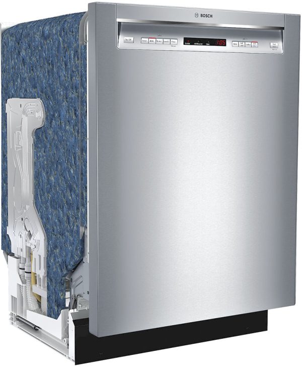 Bosch - 300 Series 24" Recessed Handle Dishwasher with Stainless Steel Tub - Stainless steel - Image 3