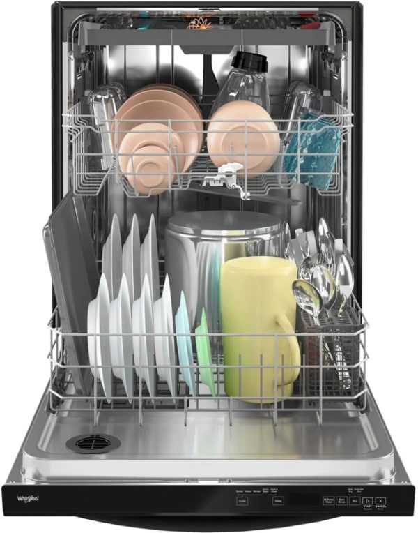 Whirlpool - 24" Top Control Built-In Dishwasher with Stainless Steel Tub, Large Capacity, 3rd Rack, 47 dBA - Black - Image 4