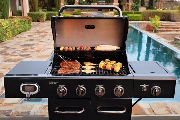 Kenmore 4-Burner Smart Gas Grill with Side Searing Burner, Black with Chrome Accents - Image 20