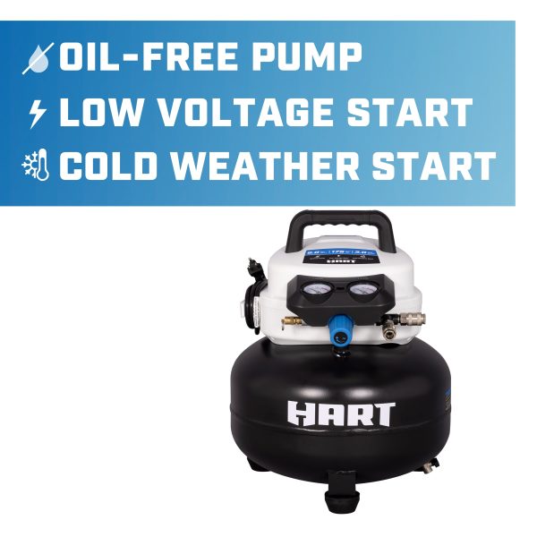 Hart 6 Gallon 1.5 HP Pancake Air Compressor - Image 9