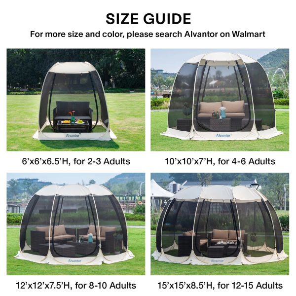 Screen House Camping Room Pop Up Gazebo 10'X10' Instand Canopy - Image 11