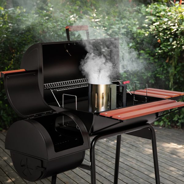 Royal Gourmet CC1830W 30" Barrel Charcoal Grill with Offset Smoker - Image 13