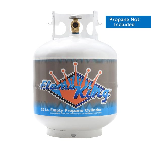 Flame King 20LB Empty Steel Propane Tank LP Cylinder w/ Type1 OPD Valve, for Grills & BBQs