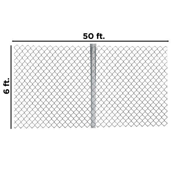 ALEKO KITCLF6X50 Galvanized Steel 6 x 50 ft. Chain Link Fence Complete Kit - Image 11