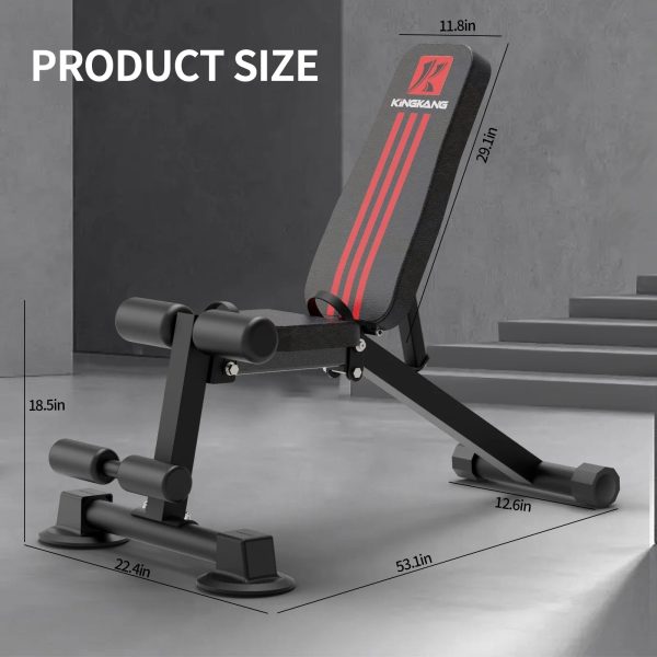 K Kingkang Adjustable Weight Bench Utility Workout Bench for Home Gym,Foldable Incline Decline Benches for Full Body Workout 660LB - Image 4