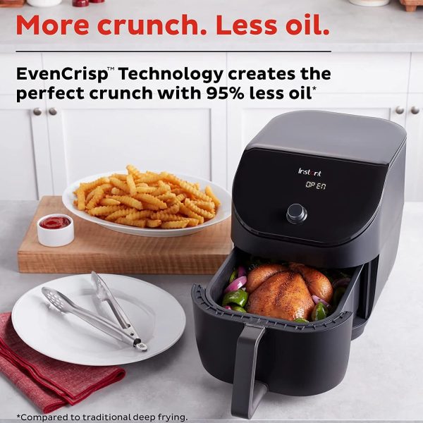 Slim XL 6QT Air Fryer that Crisps, Roasts, Reheats, Bakes, Broils & is Quiet, Space Saving, Nonstick, Dishwasher-Safe, 100+ In-App Recipes,Black - Image 5