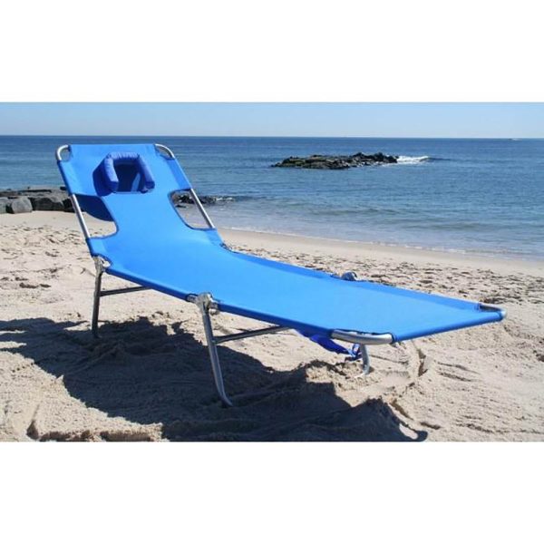 Ostrich Folding Chaise Lounge, Blue - Image 3