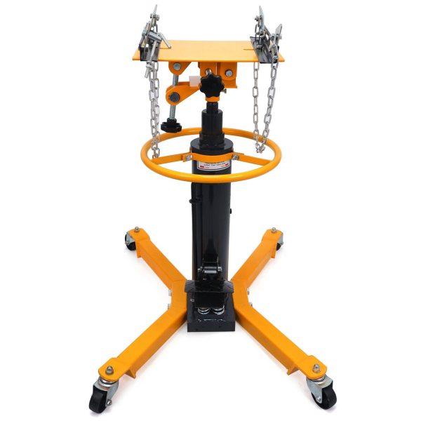 1660 Pounds/0.75Ton Hydraulic Car Transmission Jack Vertical Lift with 360° Swivel Wheel Pedal ,Yellow,33"-70"