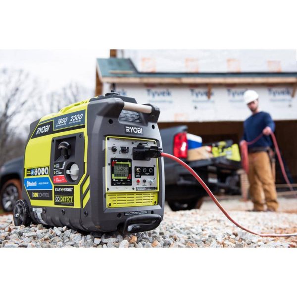 💥RYOBI 2,300-Watt Recoil Start Bluetooth Super Quiet Gasoline Powered Digital Inverter Generator with CO Shutdown Sensor RYi2322 - Image 3