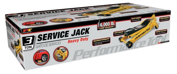 Performance Tool W1617 3-Ton 6,000 lb Heavy Duty Steel Garage Service Jack, 3-1/8" to 19-7/8" Lift - Image 5