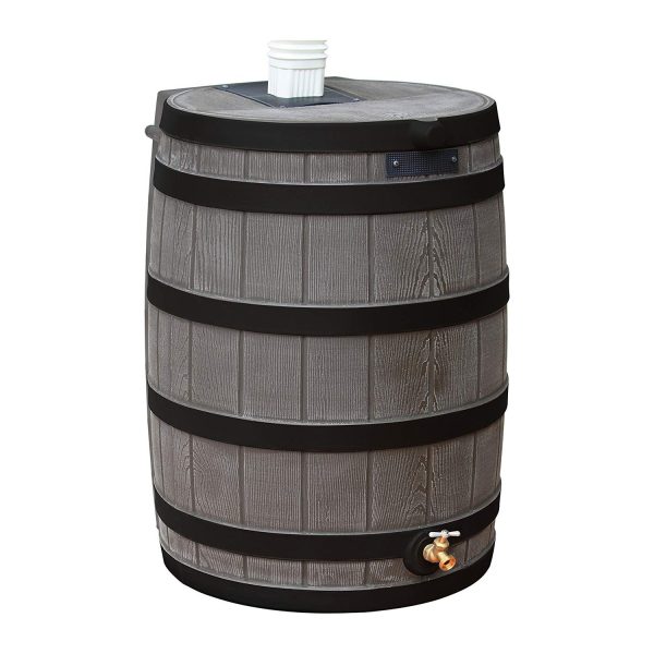 Good Ideas Rain Wizard 50 Gallon Plastic Rain Barrel Water Collector, Oak💝 Last Day For Clearance