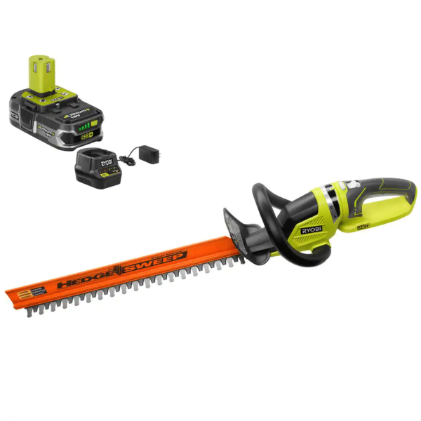 Ryobi One+ 18V 22 in. Cordless Battery Hedge Trimmer with 1.5 Ah Battery and Charger (P2660VNM)